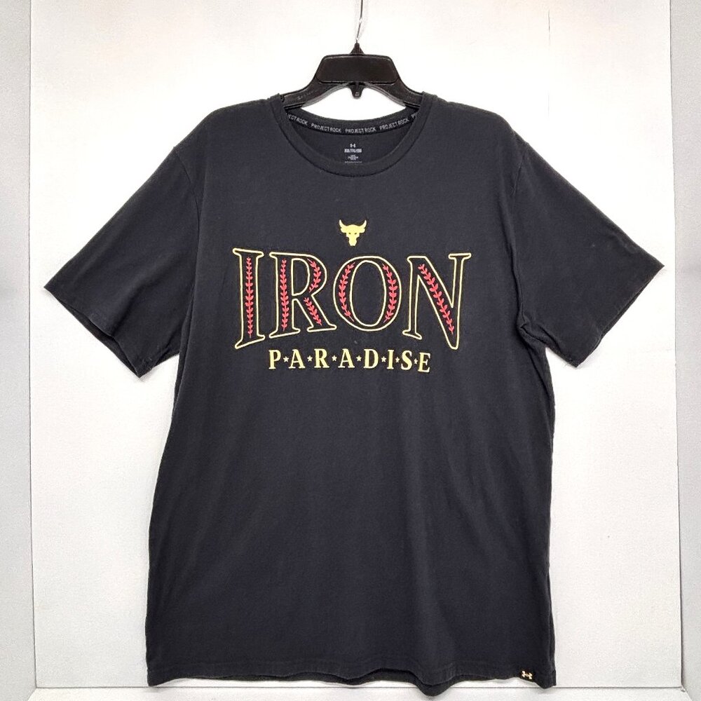 Under Armour Project Rock Iron Paradise Brahma Bull Black T-Shirt Mens Size XXL